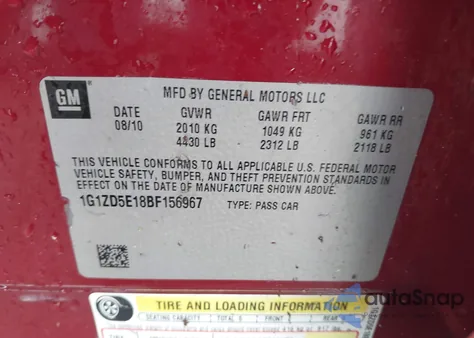 2011 Chevrolet Malibu 2Lt из США, поврежденный, VIN 1G1ZD5E18BF156967